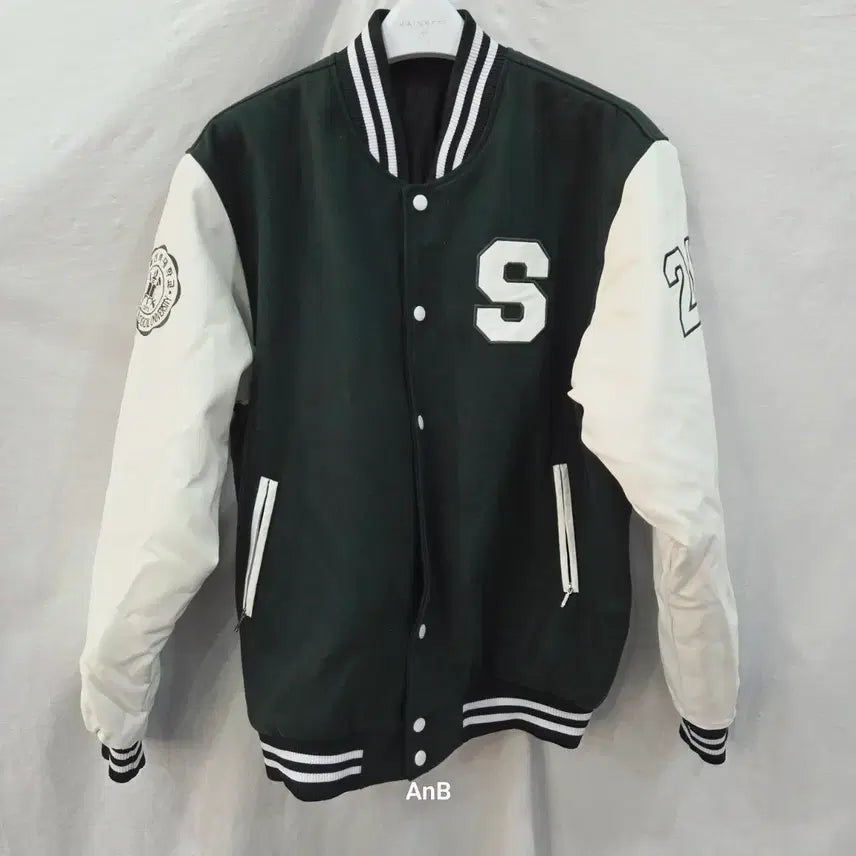 [BUNJANG] Seoul Theological University IT Convergence Software Varsity Jacket / 서울신학대학교 IT융합소프트웨어 과잠/학잠 (딥그린&amp;화이트)