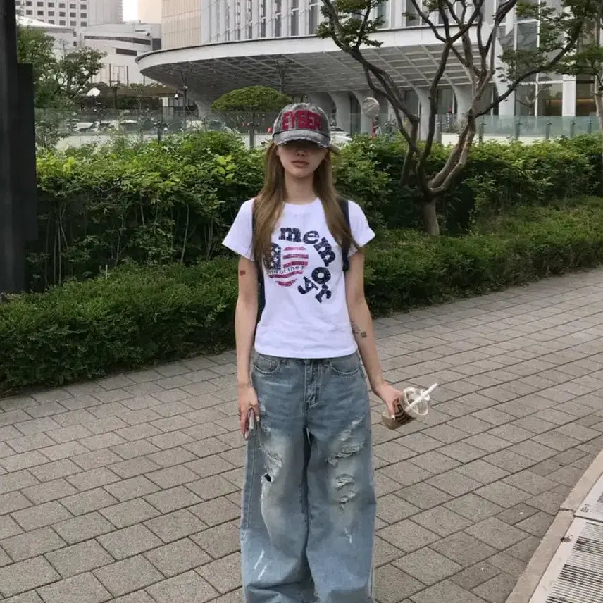 [BUNJANG] USA Gang Gang Shop T-shirt / usa 반팔티 갱갱샵