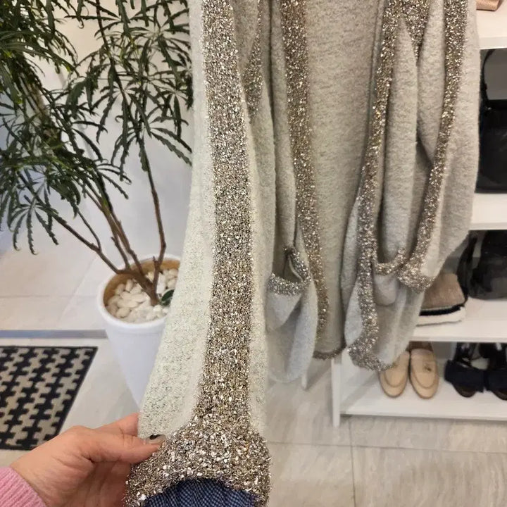 [BUNJANG] Glitter Knit Cardigan / 마가렛 글리터 니트 가디건