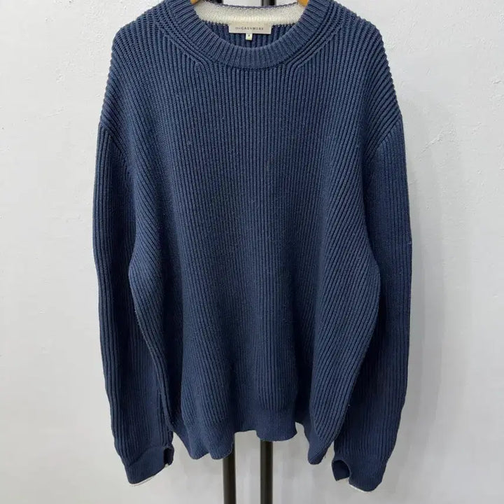 [BUNJANG] The Cashmere Hanseom Loose Fit Side Zip Ribbed Knit M / 정품) 더캐시미어 한섬 루즈핏 사이드지퍼 골지 니트 M