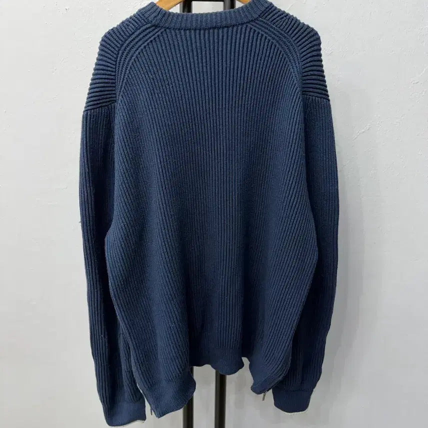 [BUNJANG] The Cashmere Hanseom Loose Fit Side Zip Ribbed Knit M / 정품) 더캐시미어 한섬 루즈핏 사이드지퍼 골지 니트 M