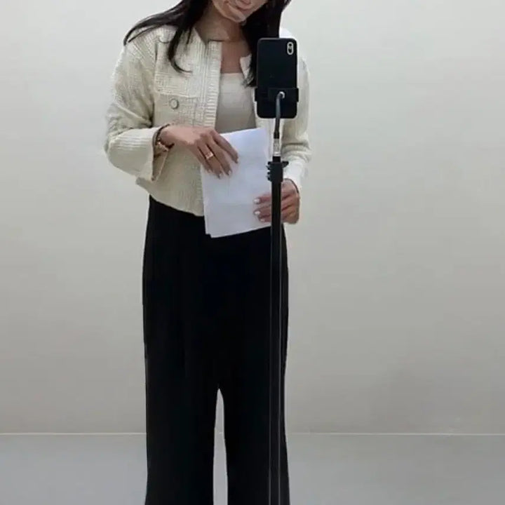 [BUNJANG] SIE Roin Knit Crop Jacket Cream / sie 시에 로인 니트 크롭 자켓 크림