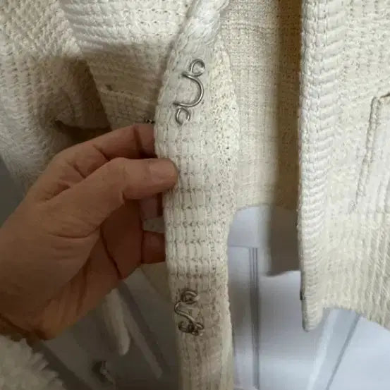 [BUNJANG] SIE Roin Knit Crop Jacket Cream / sie 시에 로인 니트 크롭 자켓 크림