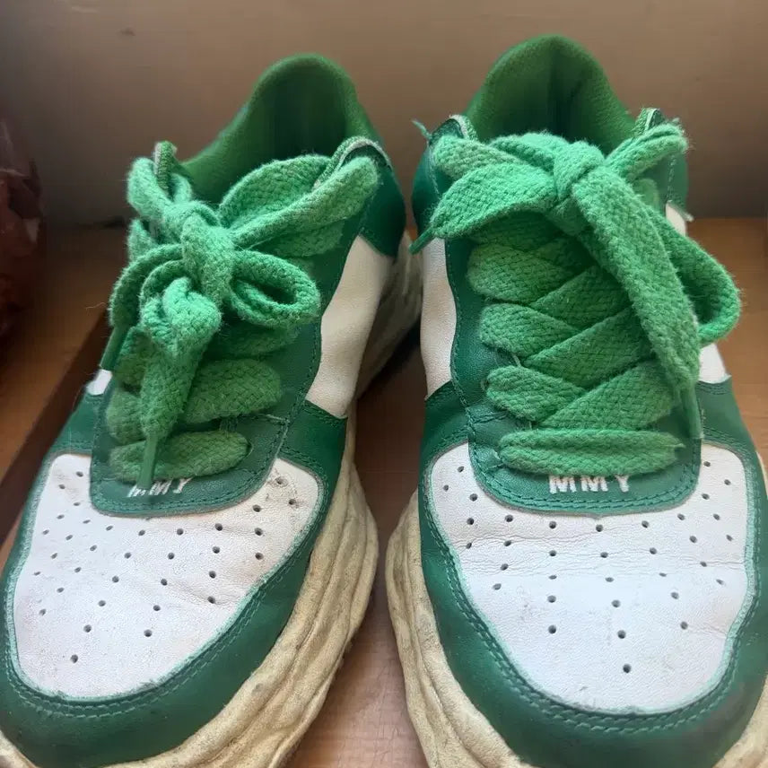 [BUNJANG] Mihara Yasuhiro W03 Green Leather Sneakers / 미하라 야스히로 위린 42 그린 레더
