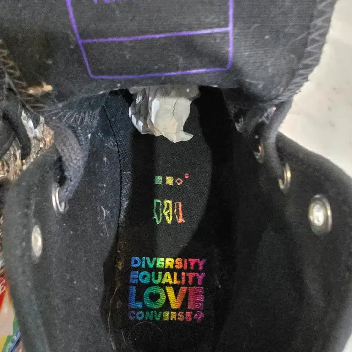 [BUNJANG] Converse Chuck 70 High Sequin Rainbow Sneakers / 컨버스 척70 하이 스팽글 레인보우 240