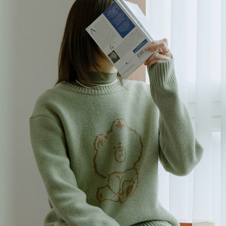 [BUNJANG] Line Friends Brown Drawing Knit Sweater / 라인프렌즈 메이드바이 브라운 드로잉 니트
