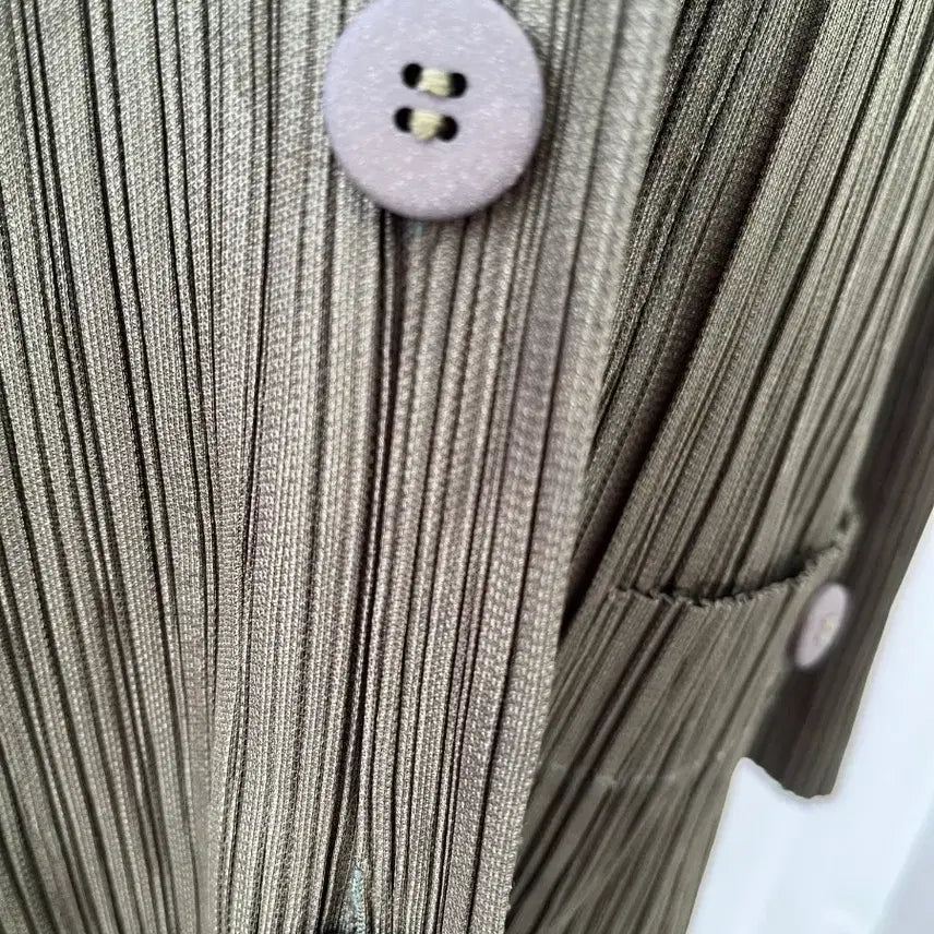 [BUNJANG] Pleated Khaki Jacket and Pants Set / 플리츠 카키색 자켓/바지 세트