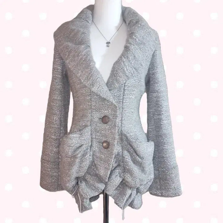 [BUNJANG] Vintage Lovely Balloon Coat with Shawl Collar / 모리걸 빈티지 러블리 벌룬 코트 숄 카라
