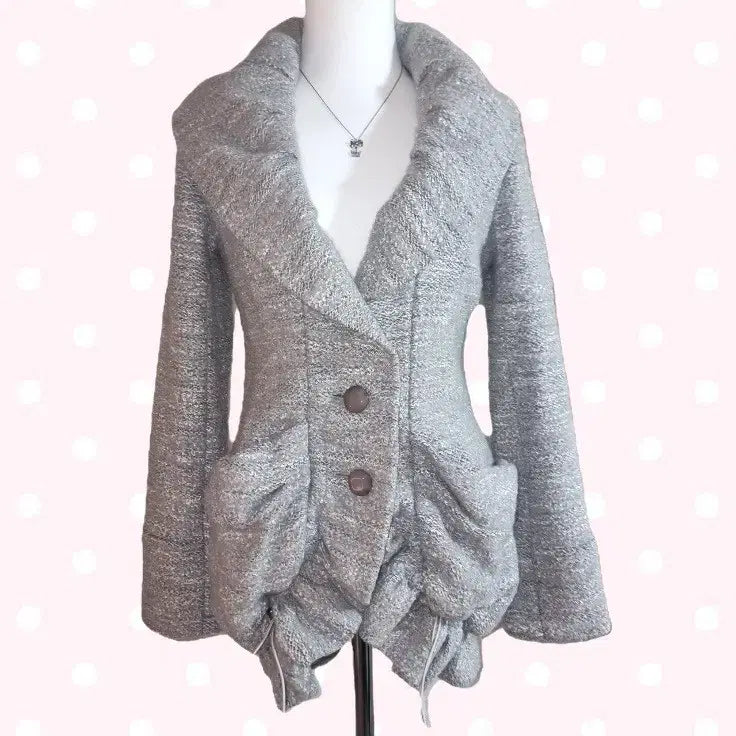 [BUNJANG] Vintage Lovely Balloon Coat with Shawl Collar / 모리걸 빈티지 러블리 벌룬 코트 숄 카라