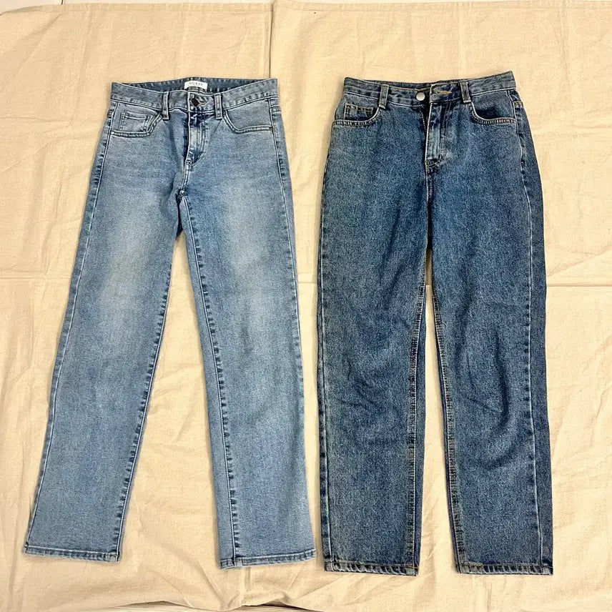 [BUNJANG] Straight-fit Jeans Set / (2벌세트) 일자핏 청바지 25사이즈