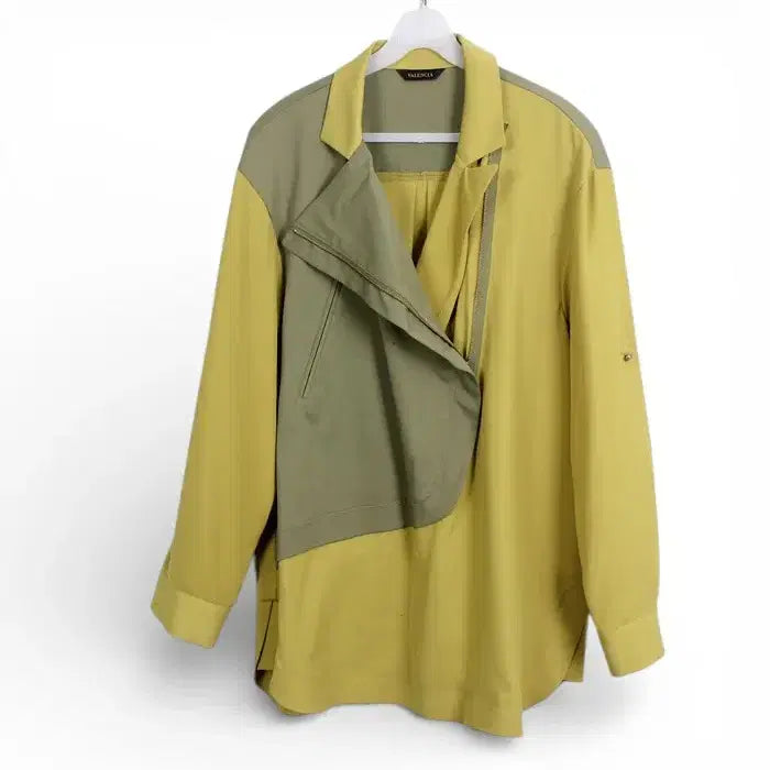 [BUNJANG] Valencia Color Block Blouse / 여성66/ 발렌시아 배색 블라우스 36-3