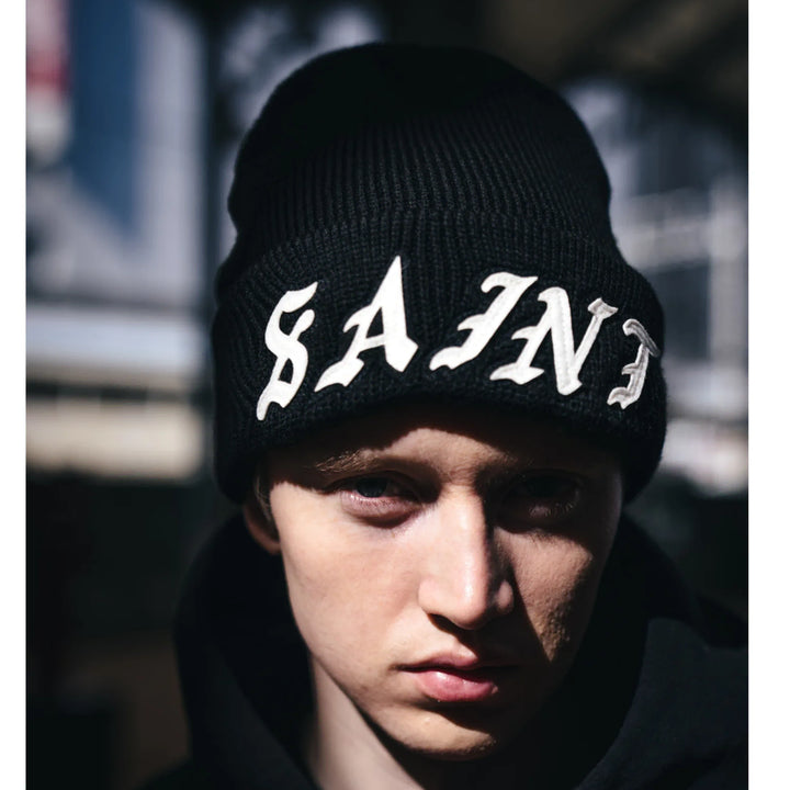 [BUNJANG] Saint Michael Logo Knit Watch Cap / [새상품/F] 세인트미카엘 SAINT 로고 26SS 비니 와치캡 모자