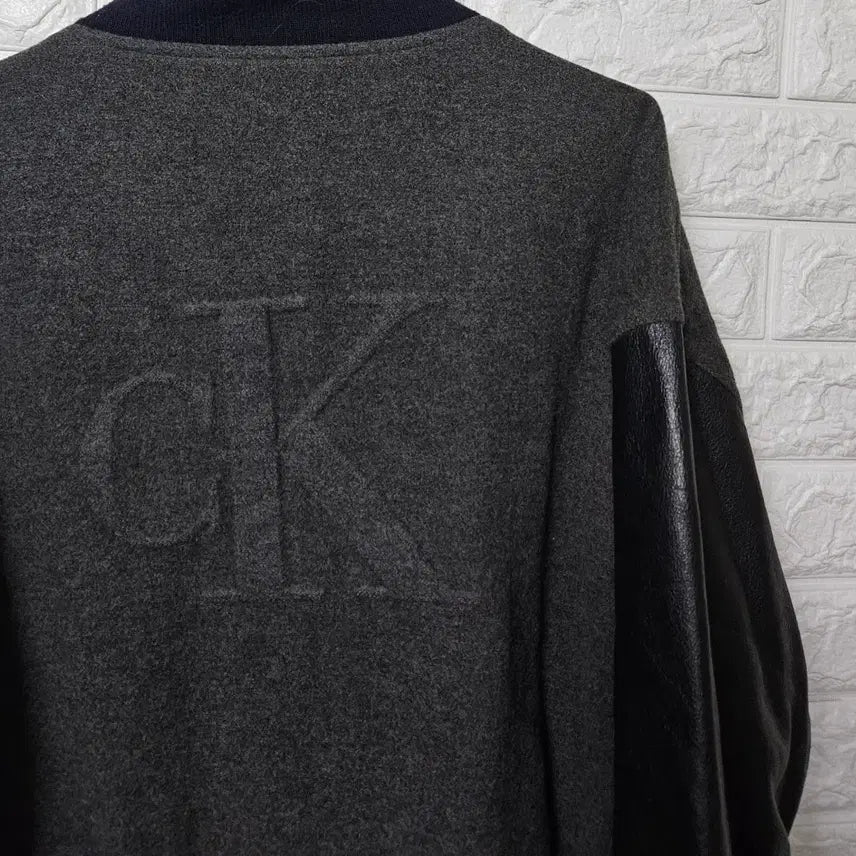 [BUNJANG] Calvin Klein Leather Varsity Jacket / CK캘빈클라인 소가죽 바시티자켓 판매합니다