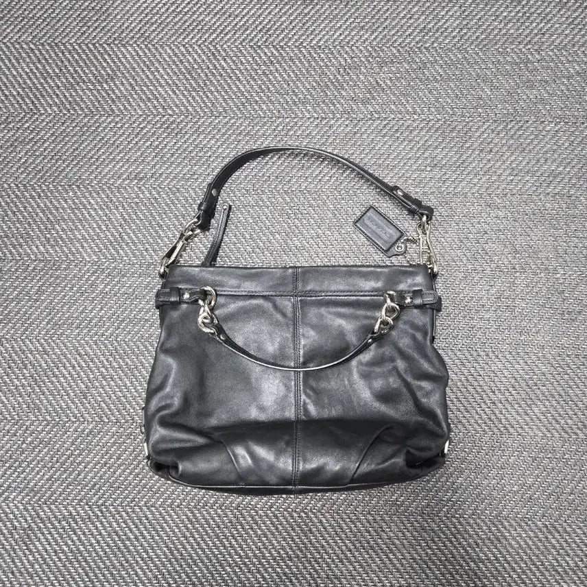 [BUNJANG] Coach Black Leather Tote Bag Shoulder Bag / 코치 COACH 토트백 숄더백