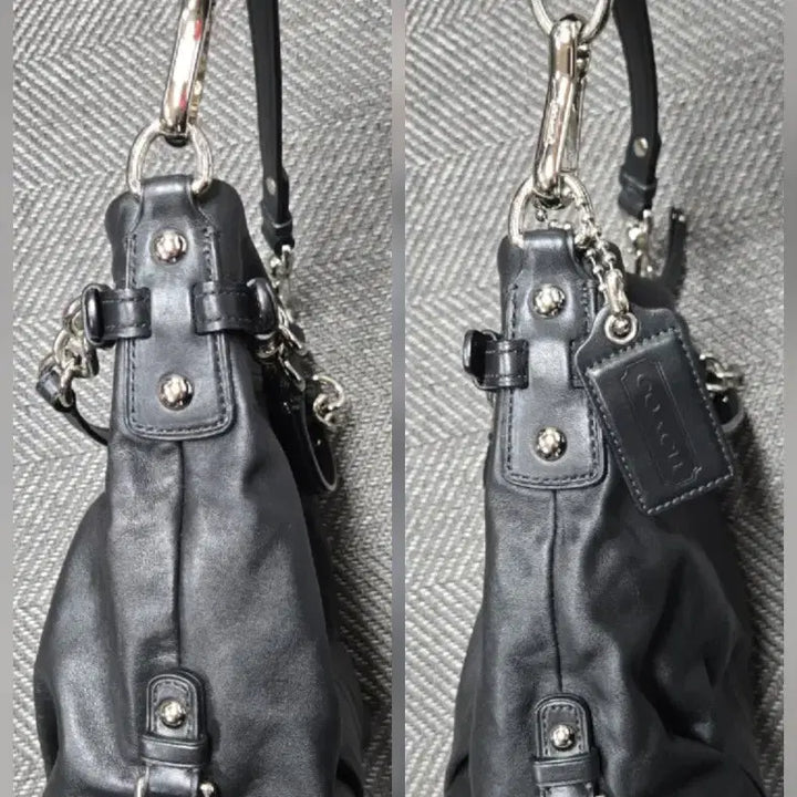 [BUNJANG] Coach Black Leather Tote Bag Shoulder Bag / 코치 COACH 토트백 숄더백