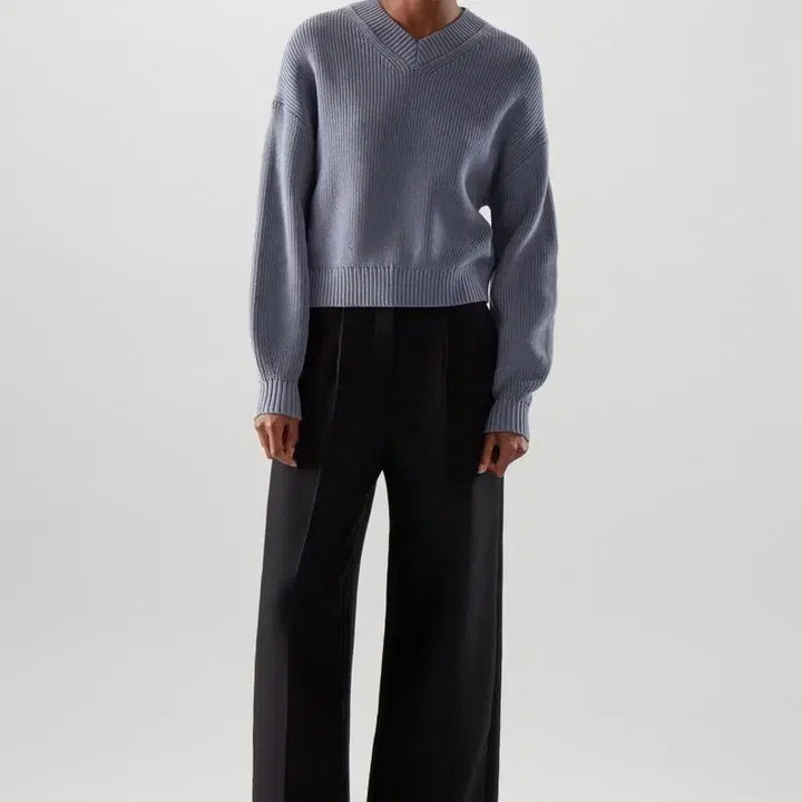[BUNJANG] COS Cotton V-Neck Knit Sweater / 코스 코튼 브이넥 니트 / 여성 니트/ 여자 니트