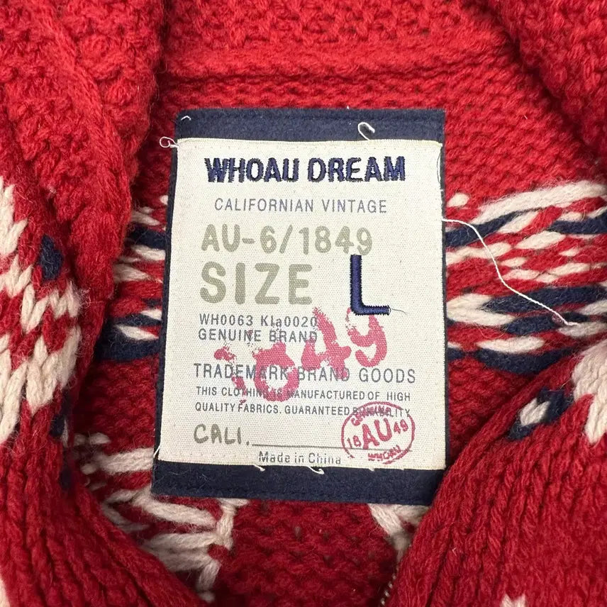 [BUNJANG] Who.A.U Cowichan Knit Zip-up / [L] 후아유 코위찬 니트 집업