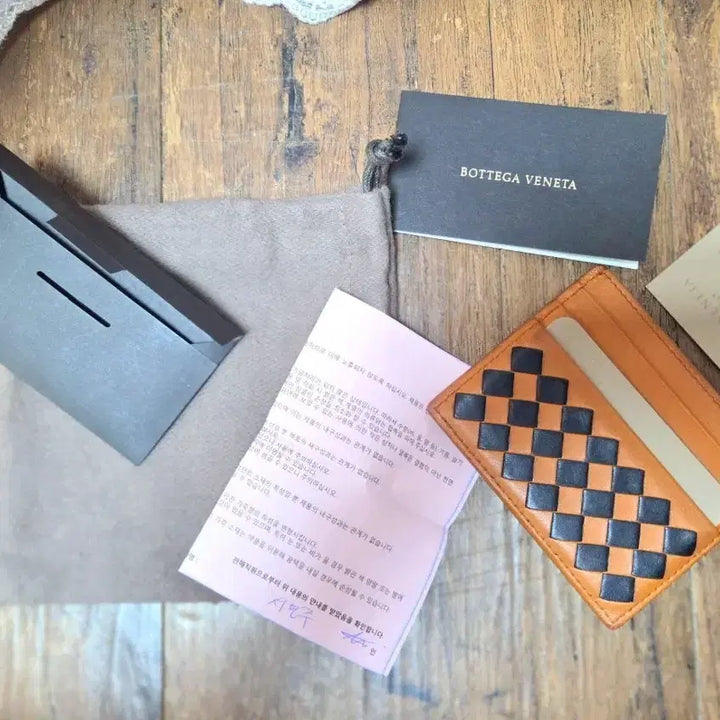 [BUNJANG] Bottega Veneta Intrecciato Card Wallet / 정품 보테가 베네타 카드지갑 오렌지/블랙