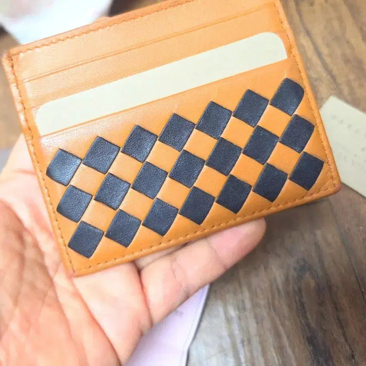 [BUNJANG] Bottega Veneta Intrecciato Card Wallet / 정품 보테가 베네타 카드지갑 오렌지/블랙