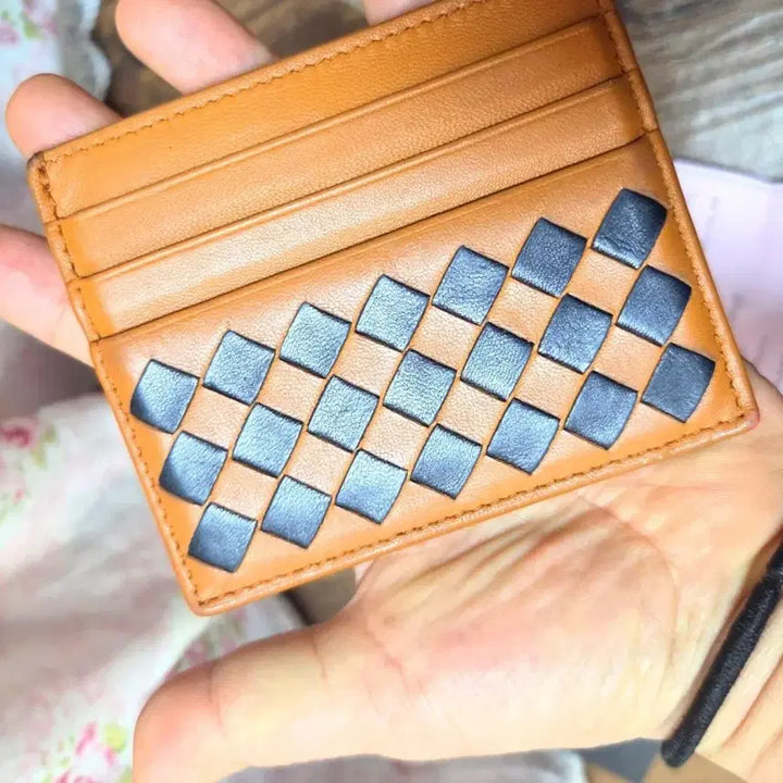 [BUNJANG] Bottega Veneta Intrecciato Card Wallet / 정품 보테가 베네타 카드지갑 오렌지/블랙