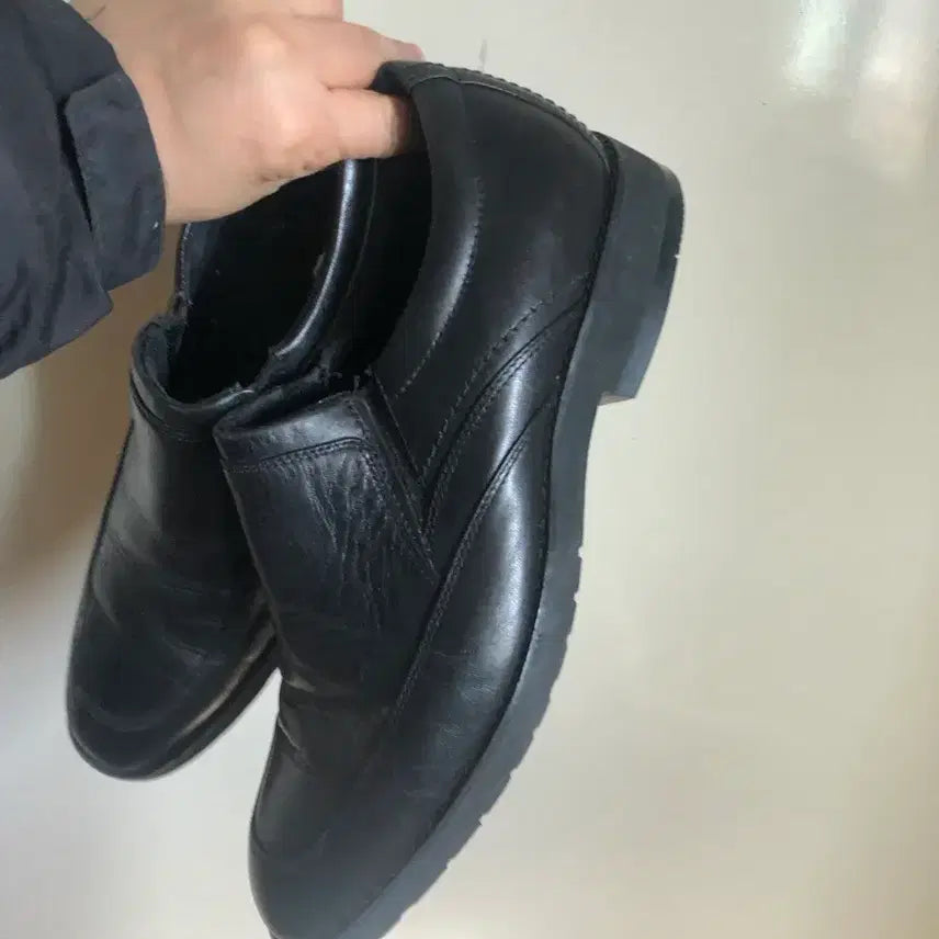 [BUNJANG] Rockport Black Leather Slip-on Shoes / 검정색 남성 가죽 슬립온 구두 260 락포트