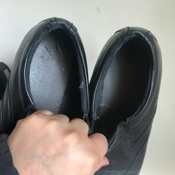 [BUNJANG] Rockport Black Leather Slip-on Shoes / 검정색 남성 가죽 슬립온 구두 260 락포트