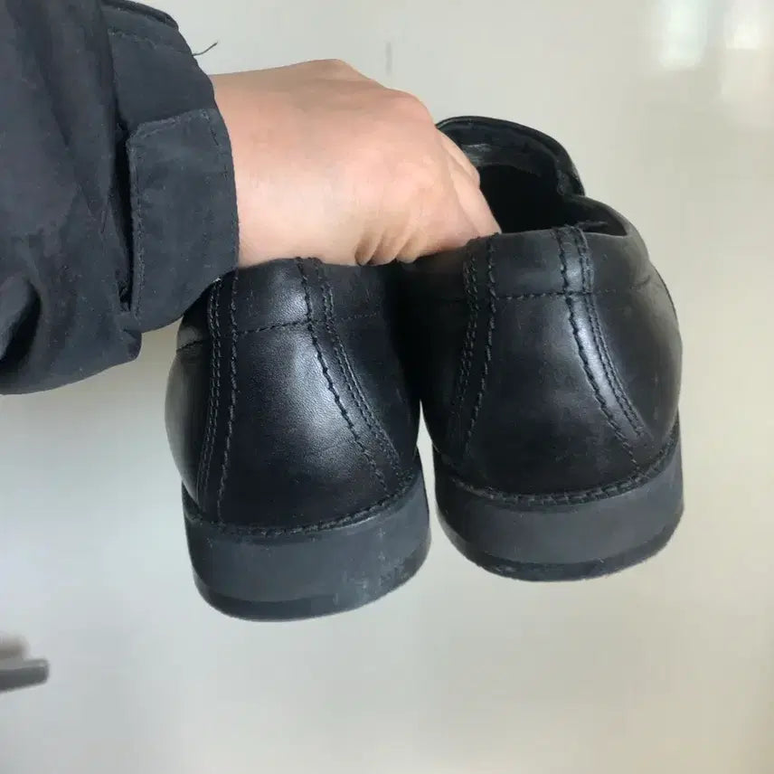 [BUNJANG] Rockport Black Leather Slip-on Shoes / 검정색 남성 가죽 슬립온 구두 260 락포트