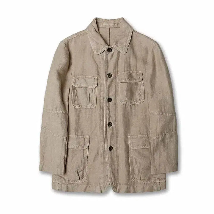 [BUNJANG] Lardini Linen Safari Jacket / 라르디니 [Lardini] 이태리 린넨 슬림 사파리 자켓 이탈리아 클래식
