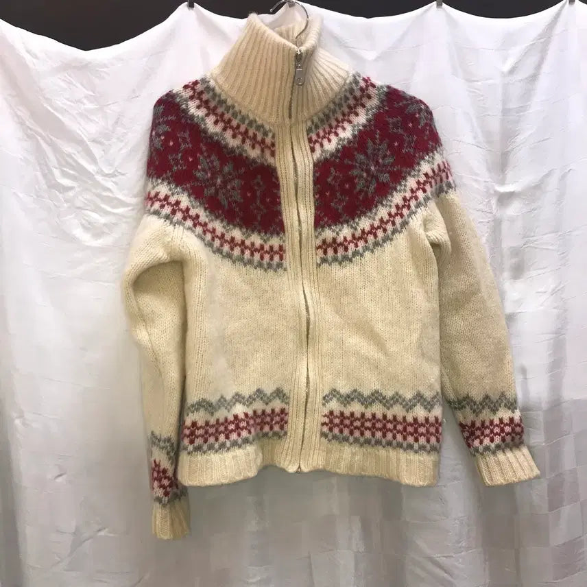 [BUNJANG] JPN Vintage Argyle Knit Zip-up / JPN Vintage 모리걸 아가일 니트 집업