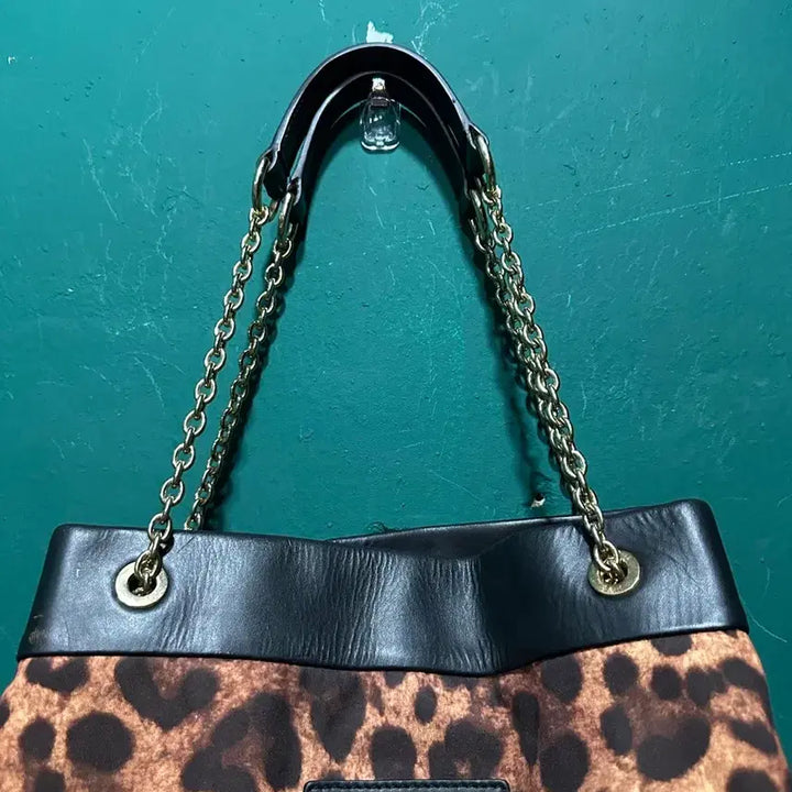 [BUNJANG] Dolce & Gabbana Leopard Print Chain Shoulder Bag / 돌체앤가바나 레오파드 체인 숄더백