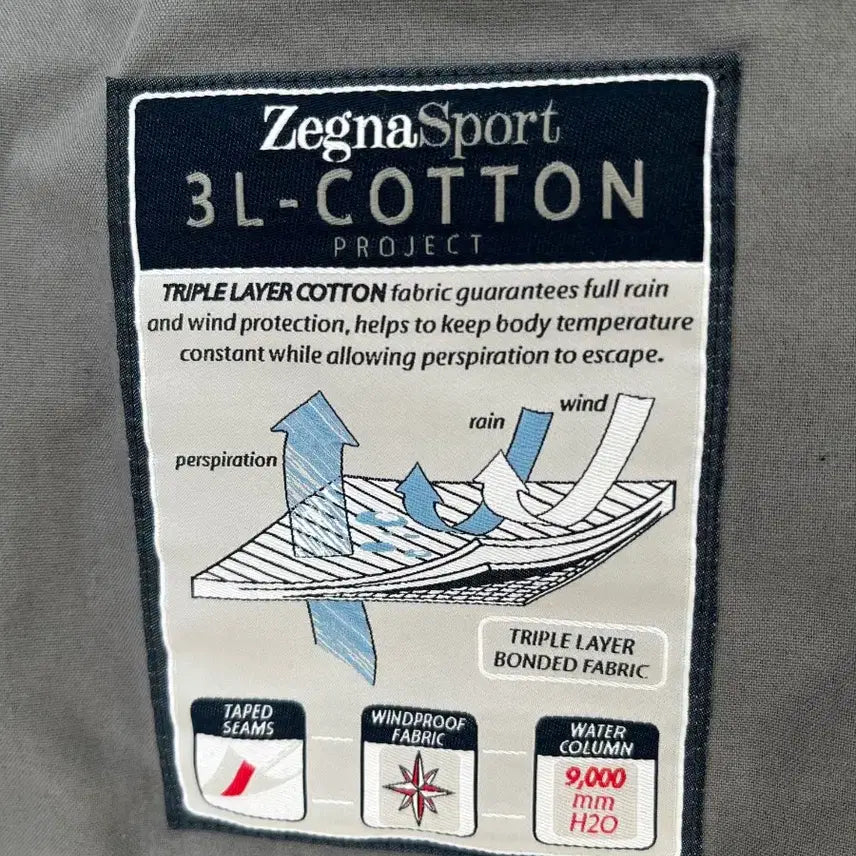 [SOLD OUT] 제냐 스포츠 3L-COTTON 야상 점퍼 S 카키
