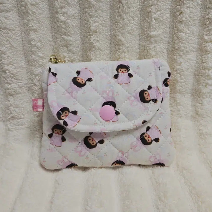 [BUNJANG] Monchhichi Quilting Card &amp; Coin Wallet / 몬치치 퀼팅 카드지갑 동전지갑 투웨이지갑