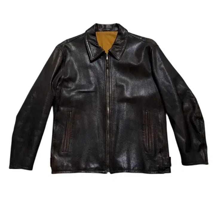 [BUNJANG] Mvio Goat Skin Leather Jacket / 엠비오 고트 스킨 레더 자켓