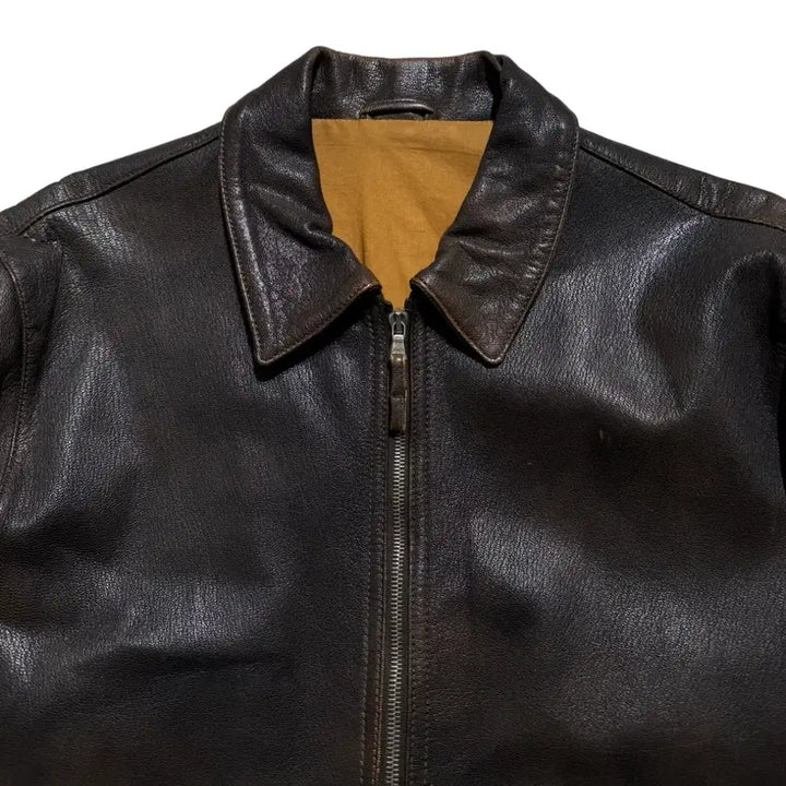 [BUNJANG] Mvio Goat Skin Leather Jacket / 엠비오 고트 스킨 레더 자켓
