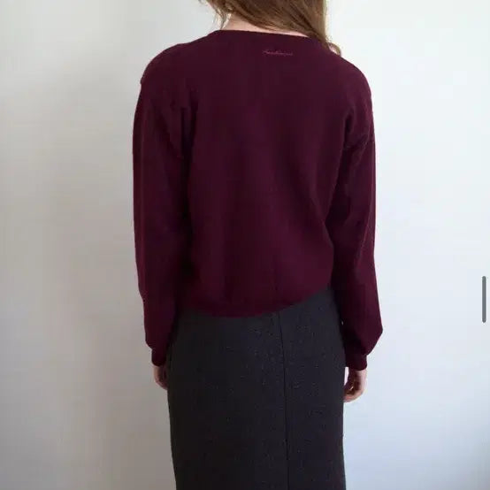 [BUNJANG] Smooth Mood Grape Burgundy Cardigan / 스무드무드 그레이프 버건디 가디건