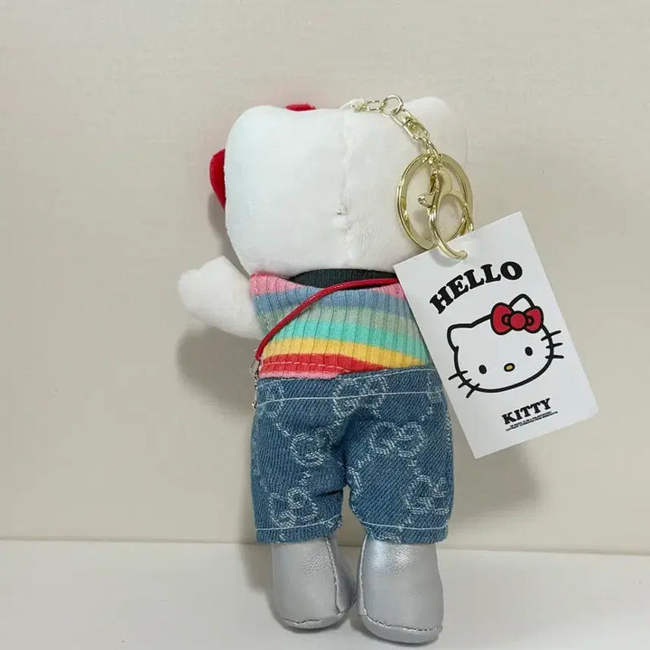 [BUNJANG] Hello Kitty Denim Overalls Keyring / [새상품] 헬로키티 구찌st 데님 멜빵 인형 키링