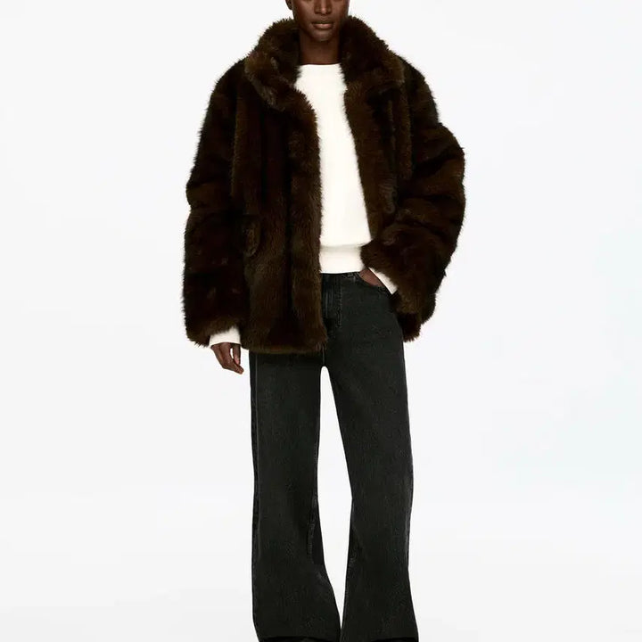 [BUNJANG] Arket Faux Fur Jacket XS Brown / (새상품) 아르켓 퍼 자켓 XS 브라운