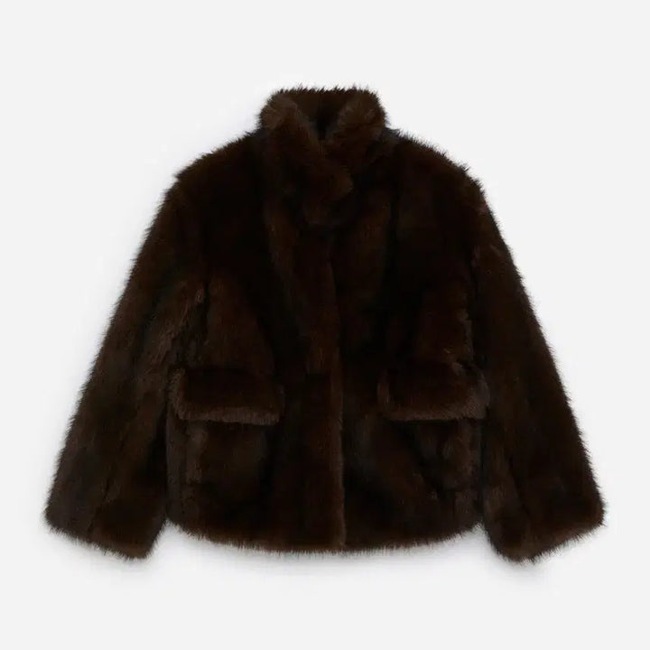 [BUNJANG] Arket Faux Fur Jacket XS Brown / (새상품) 아르켓 퍼 자켓 XS 브라운