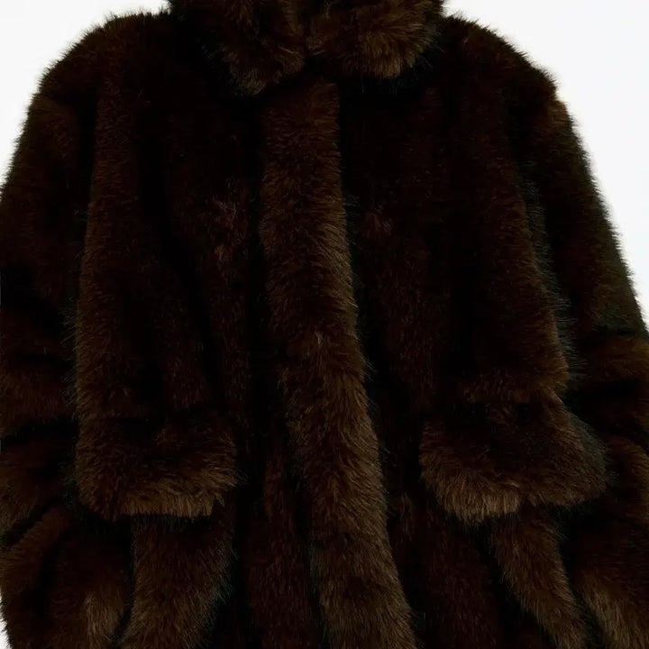 [BUNJANG] Arket Faux Fur Jacket XS Brown / (새상품) 아르켓 퍼 자켓 XS 브라운