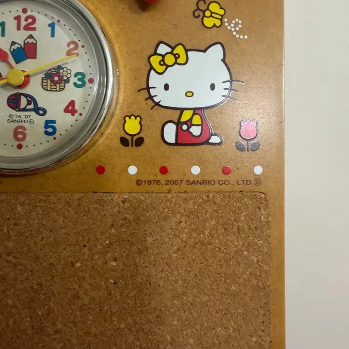 [BUNJANG] Kitty Cork Board Wall Clock / 고전키티 코르크보드 벽걸이시계
