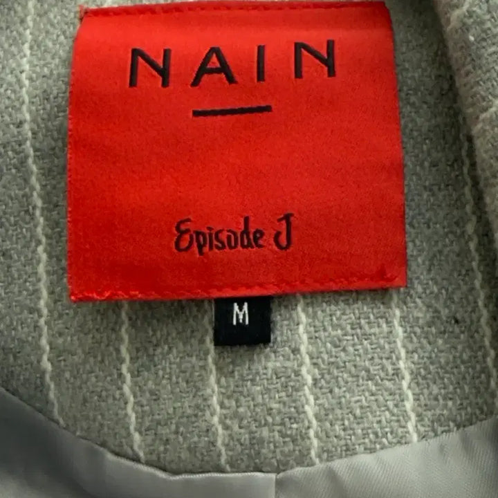[BUNJANG] Nain Gray Striped Long Coat / Nain 회색 스트라이프 롱코트
