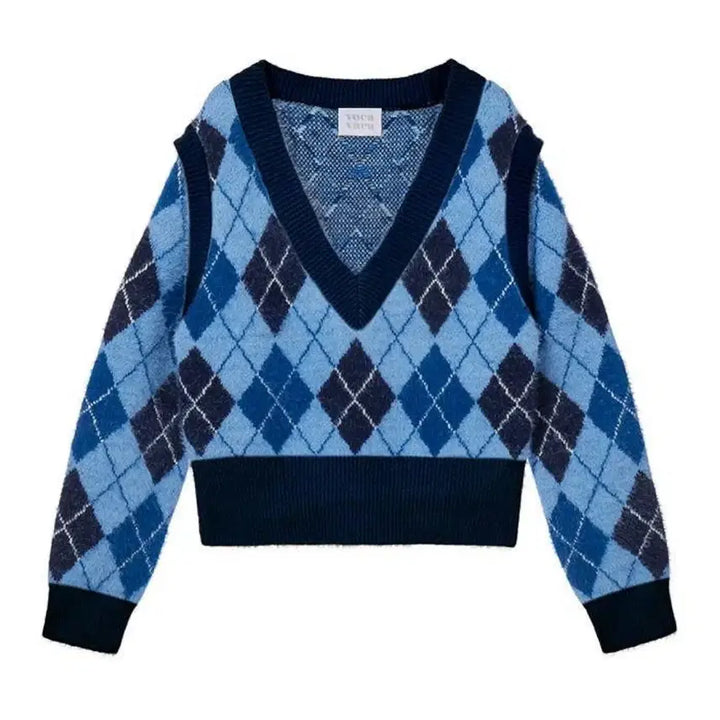 [BUNJANG] VOBAVOCA YooA Argyle Knit F / 보카바카 유아 아가일 니트 F