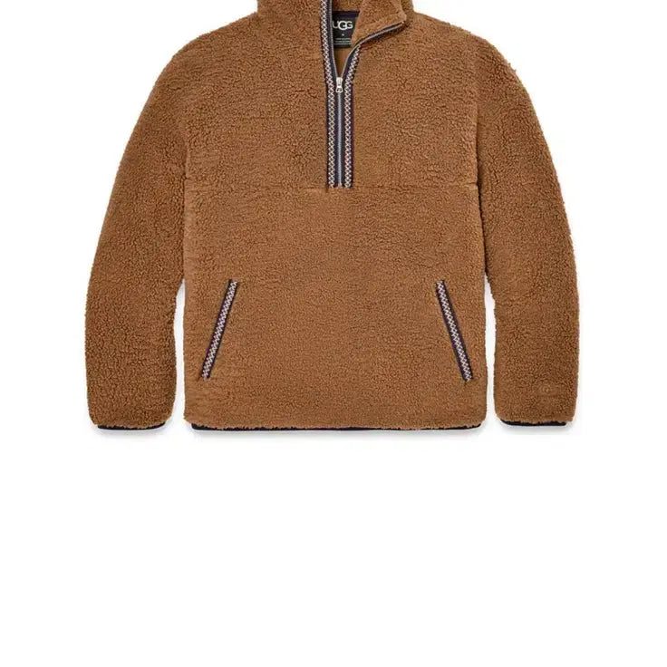 [BUNJANG] UGG Tasman Fleece Half Zip Jacket Brown Camel / [L] 어그 타스만 플리스 하프 반집업 후리스 자켓 브라운 카멜