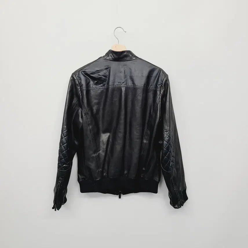 [BUNJANG] Emporio Armani Lambskin Quilted Mix Bomber Jacket / 엠포리오 아르마니 정품 양가죽 퀼팅 믹스 봄버 자켓 (100)