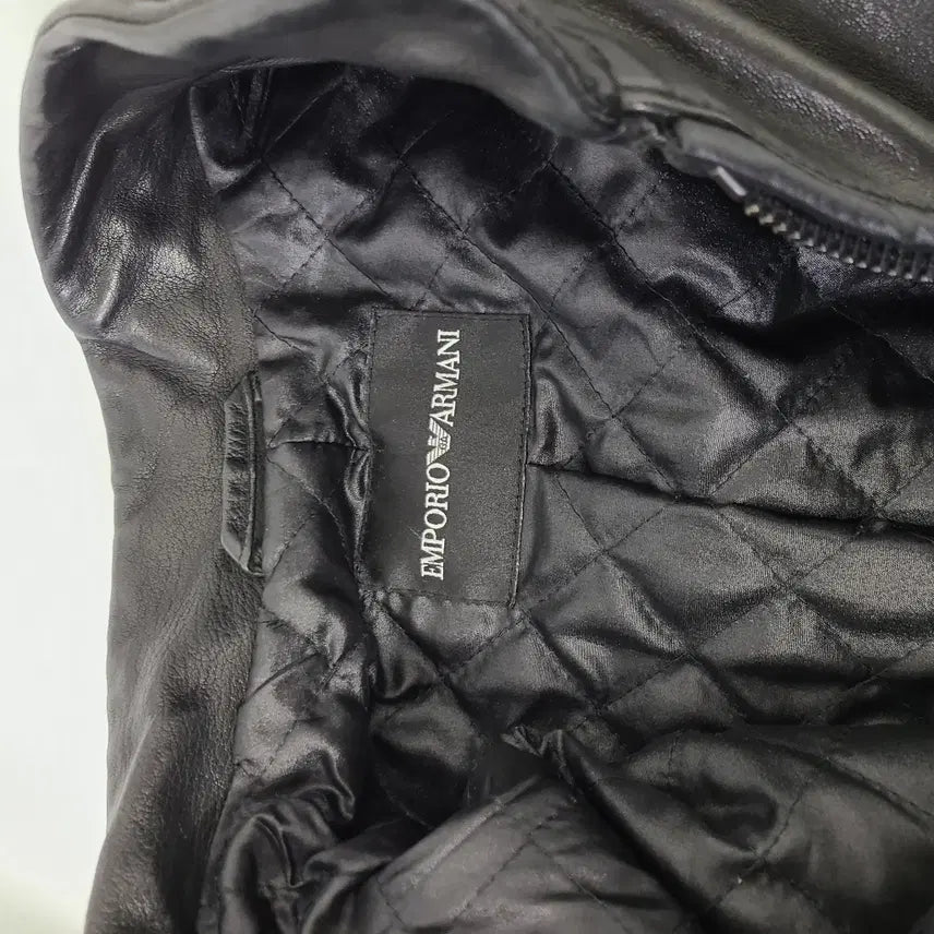 [BUNJANG] Emporio Armani Lambskin Quilted Mix Bomber Jacket / 엠포리오 아르마니 정품 양가죽 퀼팅 믹스 봄버 자켓 (100)