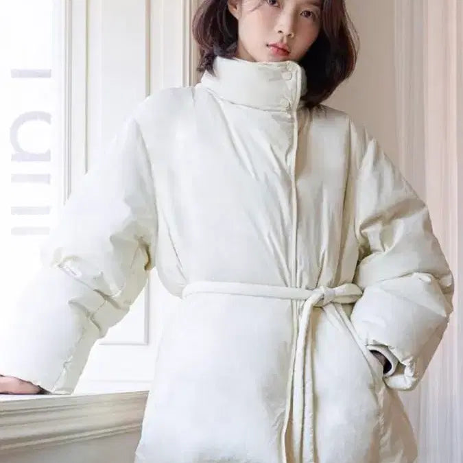 [BUNJANG] Olive des Olive High Neck Belted Goose Down Jacket 44 / 올리브데올리브 하이넥 벨티드 구스다운 점퍼44