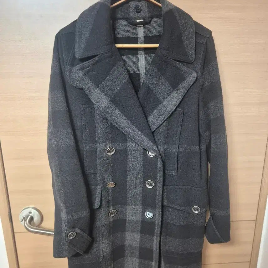 [BUNJANG] Burberry Brit Check Double Wool Coat / 버버리 브릿 체크 더블 코트 모직 코트