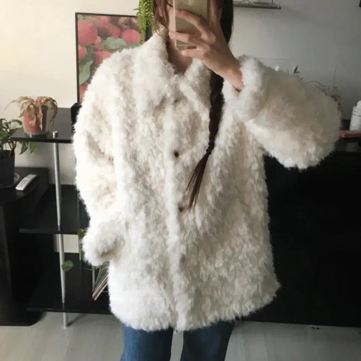 [BUNJANG] Baby Poodle White Fur Jacket / (새상품) 아기푸들 화이트 퍼자켓