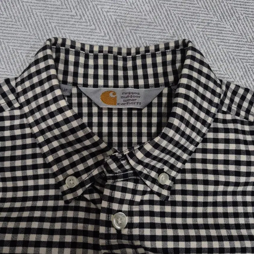 [BUNJANG] Carhartt Black and White Checkered Shirt / Carhartt 칼하트 블랙 화이트 체크 셔츠 남녀공용 XS~S사이즈