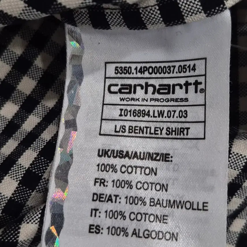 [BUNJANG] Carhartt Black and White Checkered Shirt / Carhartt 칼하트 블랙 화이트 체크 셔츠 남녀공용 XS~S사이즈